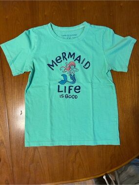 Life Is Good Kids Aqua Mermaid Graphic Tee